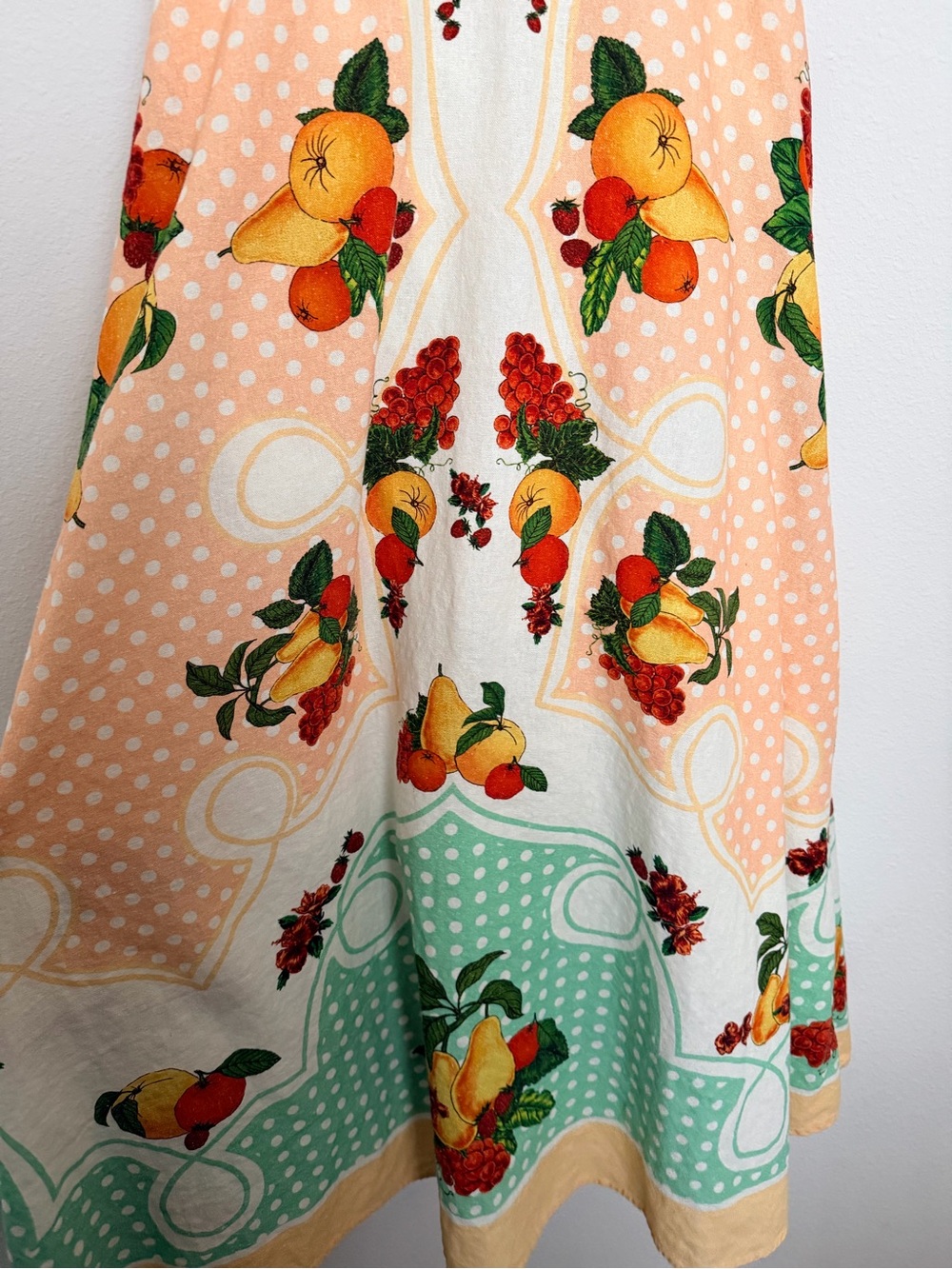 Caroline Constas Fruit-Print Maxi Linen Cotton Dress Size XS - Picture 8 of 14